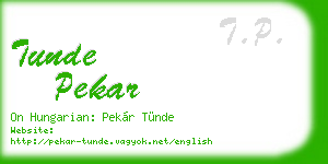 tunde pekar business card