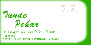 tunde pekar business card